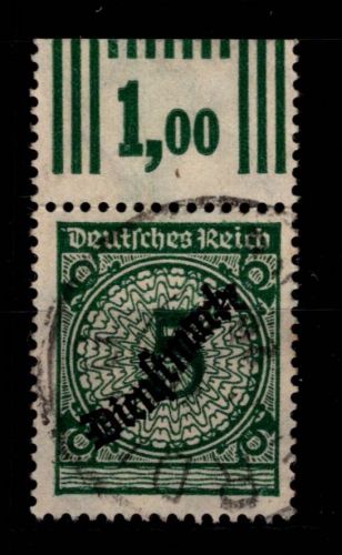 Deutsches Reich Dienstmarken 100 W a OR 3`7`3 gestempelt #DAR97