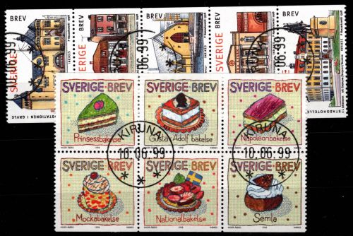 Schweden 2043-2047 u. 2064-2069 gestempelt als H-Blätter #DAS19