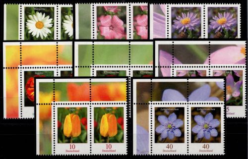 BRD Bund Blumen ex 2451-2485 postfrisch als 8 waagerechte Paare #DAT43