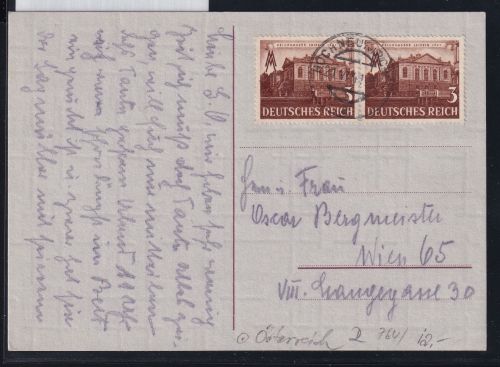 Deutsches Reich 764 auf Postkarte im Grenzverkehr #DAT67