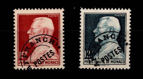 Monaco 378 und 379 V gestempelt Fürst Louis II. #OE329