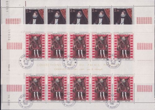 Monaco 914 und 915 gestempelt mit Ersttagsstempel / Kleinbogensatz #OE352