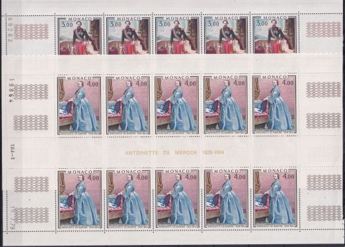 Monaco 1390 und 1391 postfrisch Kleinbogensatz / Fürsten #OE364