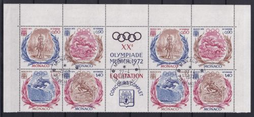 Monaco 1045-1048 gestempelt Zusammendruckbogen / Olympische Spiele #OE370