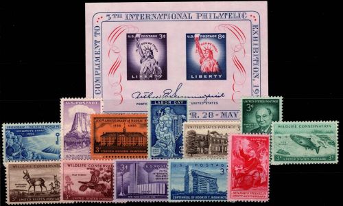 USA 694-707 und Block 10 postfrisch Jahrgang 1956 #OE392