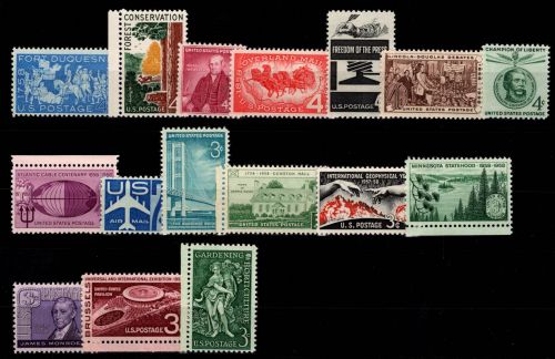 USA 723-742 postfrisch Jahrgang 1958 nicht komplett #OE394