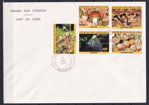 Kongo Brazzaville 1016-1020 gestempelt als FDC / Pilze #OE403