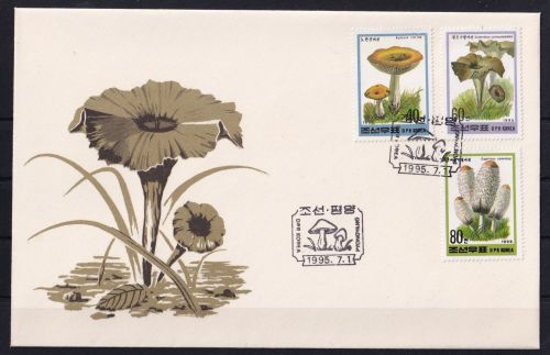 Korea 3740-3742 gestempelt als FDC / Pilze #OE413