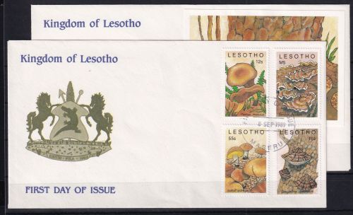 Lesotho 777-780 und Block 64 gestempelt als FDC / Pilze #OE431