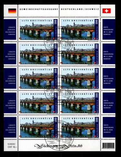 Schweiz 2068 gestempelt Kleinbogensatz mit Ersttagsstempel #OE477