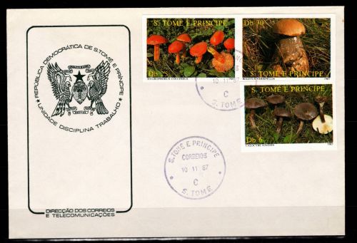 Sao Tome e Principe 1013-1015 gestempelt als FDC / Pilze #OE482