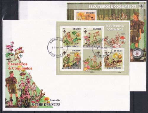 Sao Tome e Principe 4120-4123 und Block 704 gestempelt Kleinbogen als FDC #OE494