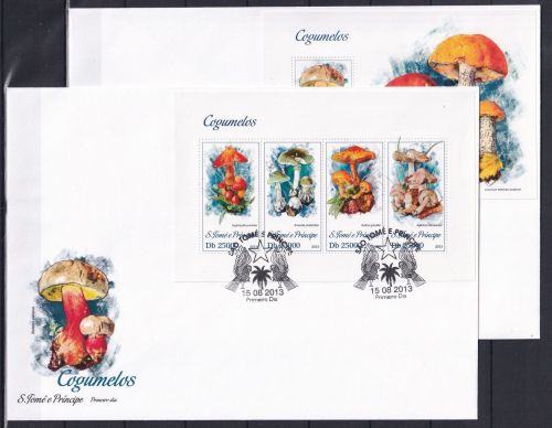 Sao Tome e Principe 5171-517 und Block 894 gestempelt Kleinbogen als FDC #OE496