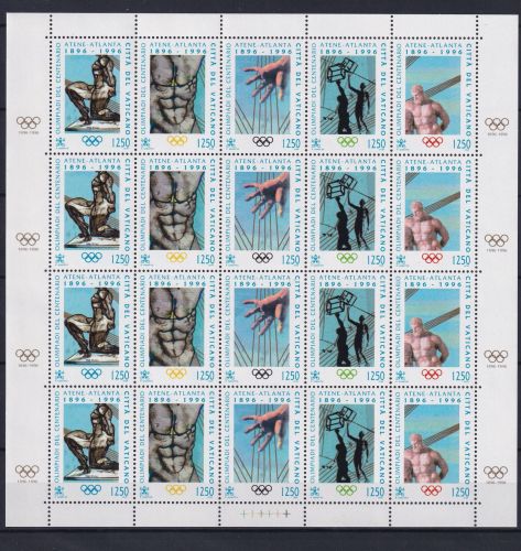 Vatikan 1174-1178 postfrisch als ZD-Bogen #OM792