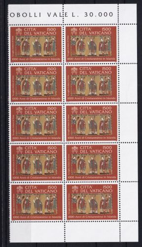 Vatikan 1337 postfrisch als 10er Bogenteil #OM839