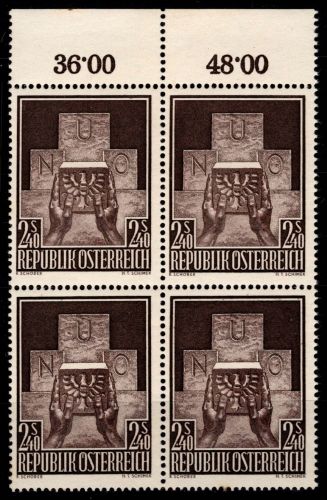 Österreich 1025 postfrisch als 4er Block Oberrand #OM581