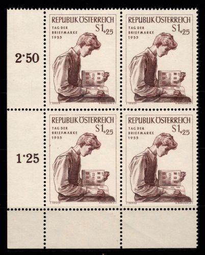 Österreich 1025 postfrisch als 4er Block Eckrand ul #OM584