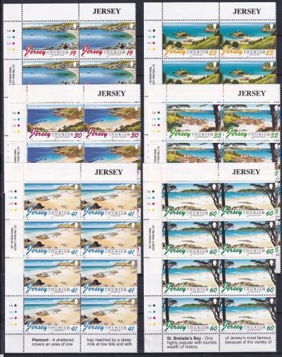Jersey 748-753 postfrisch als 8er Blöcke Eckrand, Tourismus #OM606