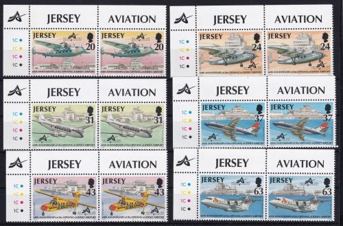 Jersey 777-782 postfrisch als waag. Paare, Jersey Airport #OM619