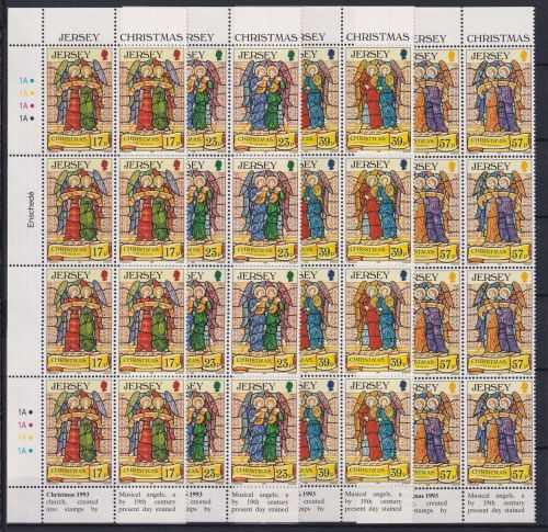 Jersey 635-638 postfrisch als 8er Blöcke Eckrand, Weihnachten #OM631