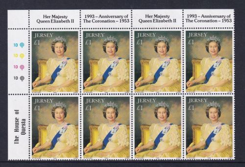 Jersey 623 postfrisch als 8er Block Eckrand ol, Queen Elizabeth II. #OM656