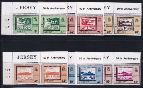 Jersey 624-629 postfrisch als waag. Paare #OM657