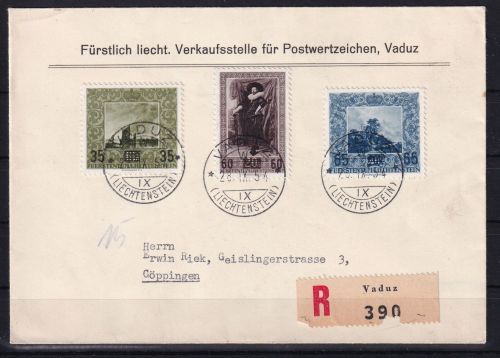 Liechtenstein 326-328 gestempelt
