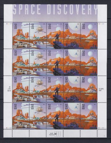 USA 3044-3048 postfrisch als ZD-Bogen, Eroberung des Weltalls #OM668