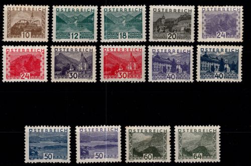 Österreich 530-543 postfrisch 3 Marken leicht fleckig #DAN72