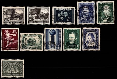 Österreich 968-980 gestempelt Jahrgang 1952, ohne Trachten #DAO25