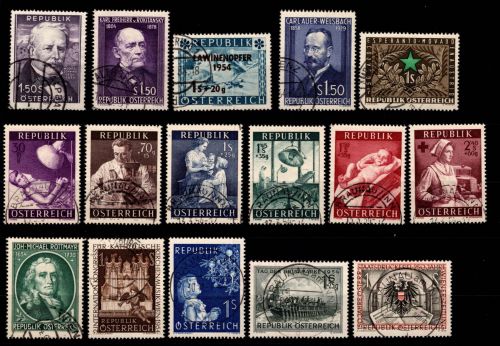 Österreich 996-1011 gestempelt Jahrgang 1954 #DAO29