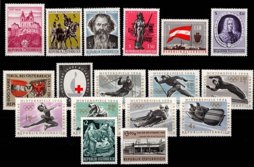 Österreich 1128-1144 postfrisch Jahrgang 1963 #DAO49
