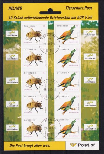 Österreich 2819-2820 Folienblatt gestempelt selbstklebend #DAW24