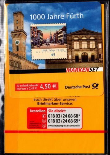 BRD Bund MH 66 beblistert SB postfrisch verschlossen, Pr.- Nr. 177311700 #OT451