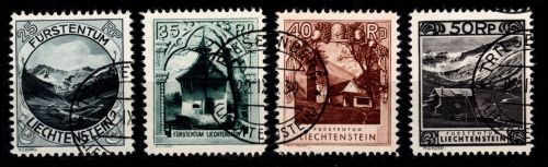 Liechtenstein 98, 100, 101, 102 gestempelt Landschaften #DAT88