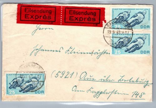 DDR 974 auf Brief Eilsendung Express #DAU65