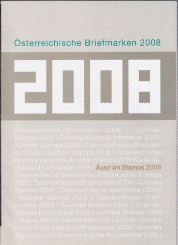 Österreich Jahrgang 2008 Jahresmappe postfrisch komplett mit SK-Marken #DAW82