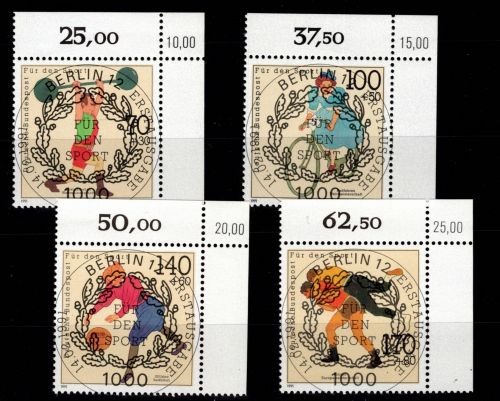 BRD Bund 1499-1502 gestempelt KBWZ, Vollstempel, Originalgummi #DBG46