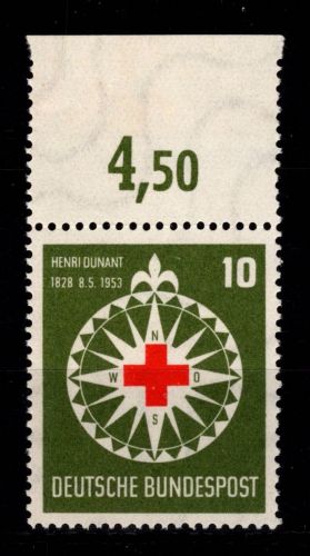 BRD Bund 164 postfrisch vom Oberrand #DBH58