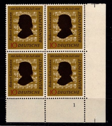 BRD Bund 234 FN postfrisch 4er Block mit Formnummer 1 #DBH66