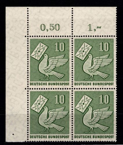 BRD Bund 247 postfrisch 4er Block vom Eckrand #DBH69