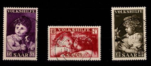 Saarland 344-346 gestempelt Originalgummi #DAX44