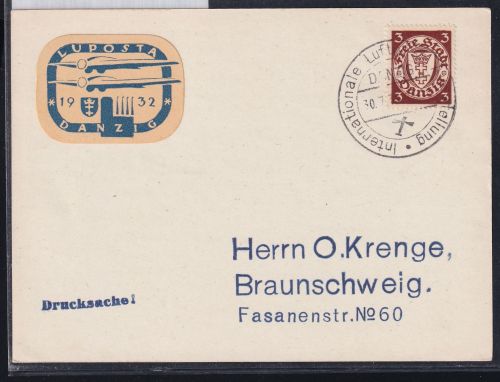Danzig 216 auf Postkarte Drucksache #DAY05