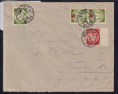 Danzig 193, 240, 241 auf Brief #DAY16