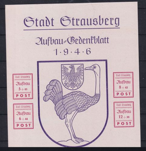 Lokalausgaben Strausberg Block 3 ohne Gummi wie verausgabet #DAZ88