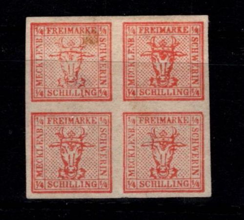 Mecklenburg Schwerin 1 ohne Gummi Falz drückt leicht durch #DBA79