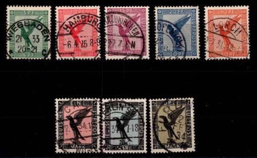 Deutsches Reich 378-384 gestempelt