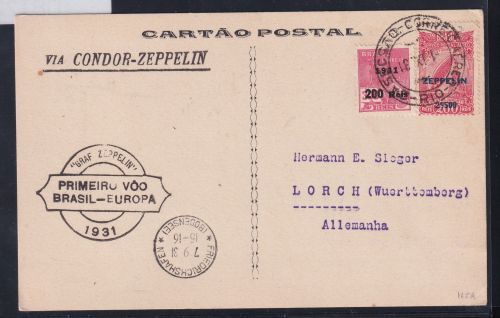 Deutsches Reich auf Postkarte Zeppelinpost #DBT22