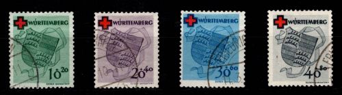 Französische Zone Württemberg 40A-43A gestempelt geprüft Schlegel BPP #ON509