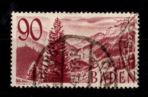 Französische Zone Baden 37 gestempelt geprüft Schlegel BPP #ON514